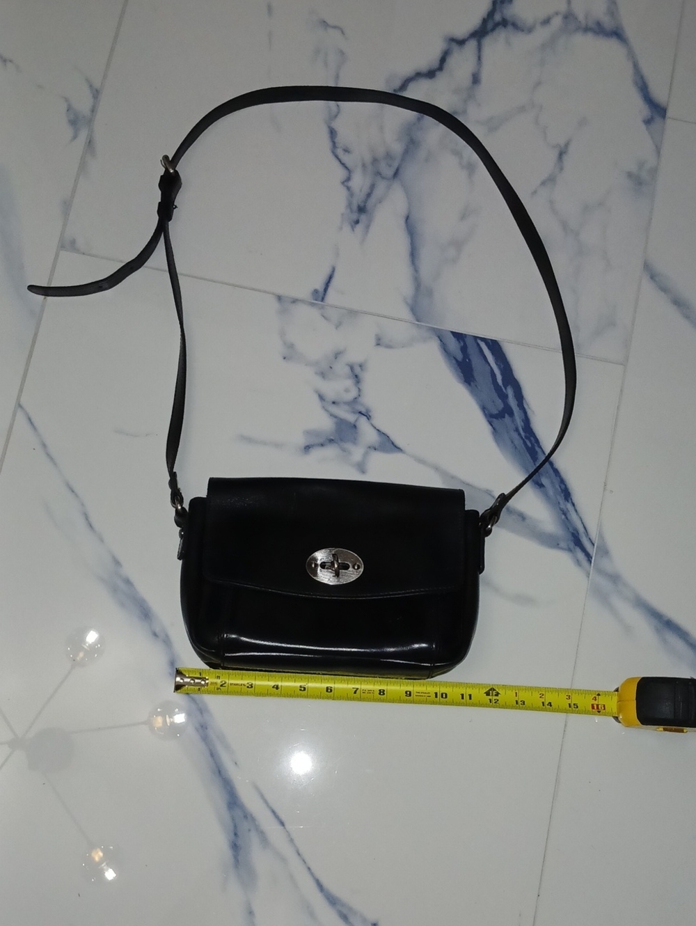 Patricia Nash Black Leather Crossbody with Silver Turnlock